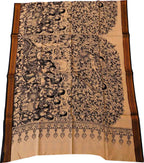 Black And White Hand Painted Kalamkari Pure Bangalore Silk Dupatta