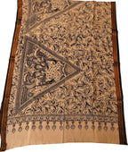 Black And White Hand Painted Kalamkari Pure Bangalore Silk Dupatta