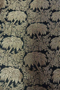 Black Banarasi Handloom Katan Silk Fabric