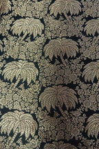Black Banarasi Handloom Katan Silk Fabric