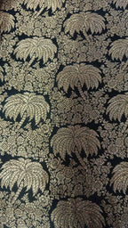 Black Banarasi Handloom Katan Silk Fabric