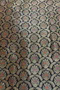 Black Banarasi Handloom Katan Silk Fabric
