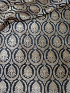 Black Banarasi Handloom Katan Silk Fabric