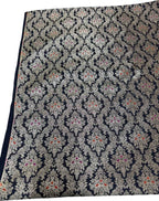 Black Banarasi Handloom Katan Silk Fabric