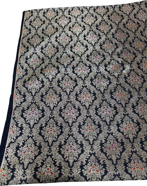 Black Banarasi Katan Silk Fabric