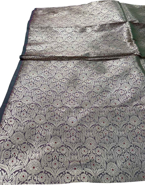 Black Banarasi Handloom Katan Silk Fabric