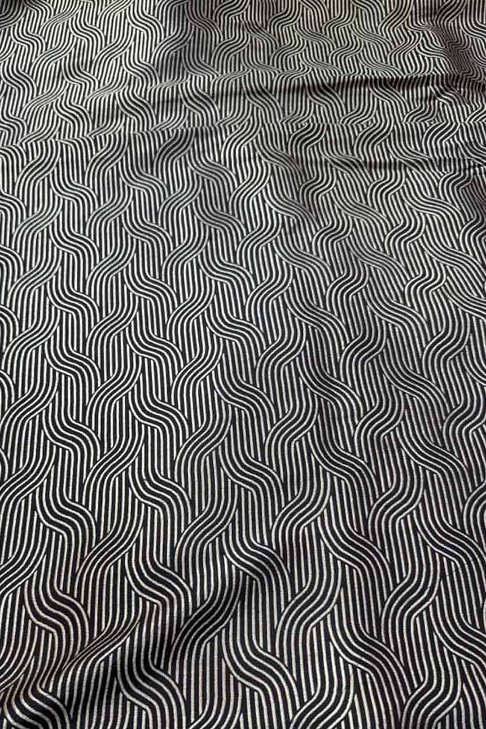 Black Banarasi Handloom Katan Silk Fabric
