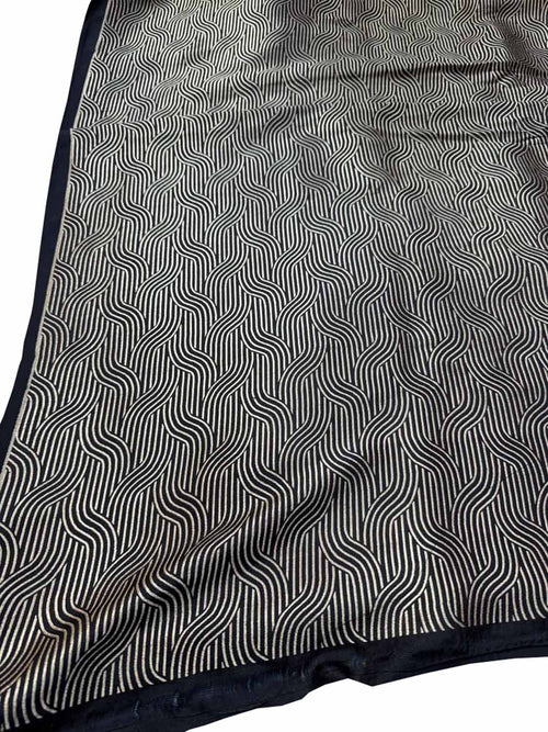 Black Banarasi Handloom Katan Silk Fabric