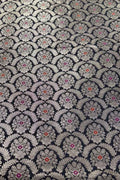 Black Banarasi Katan Silk Fabric