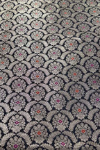 Black Banarasi Katan Silk Fabric
