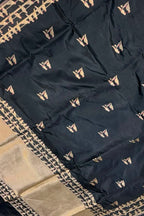 Black Handloom Banarasi Katan Silk Meenakari Figure Work Saree