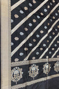 Black Banarasi Katan Silk Dupatta Handloom Woven Festive