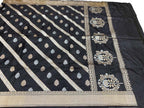 Black Banarasi Katan Silk Dupatta Handloom Woven Festive