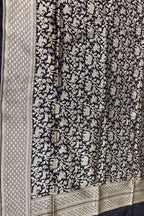 Black Handloom Banarasi Pure Katan Silk Dupatta