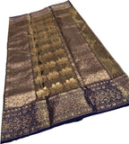 Black Handloom Chanderi Tissue Katan Silk Saree — Zari Weave, Formal
