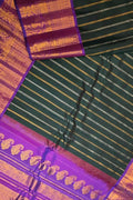 Black Handloom Gadwal Pure Silk Saree