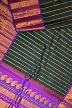 Black Handloom Gadwal Pure Silk Saree