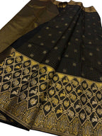 Black Kanjeevaram Pure Silk Saree Handloom Weave Festive
