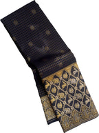 Black Kanjeevaram Pure Silk Saree Handloom Weave Festive