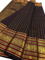 Black Kanjeevaram Pure Silk Saree Handloom Elegant Ethnic Wear