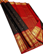 Black Kanjeevaram Pure Silk Saree Bridal