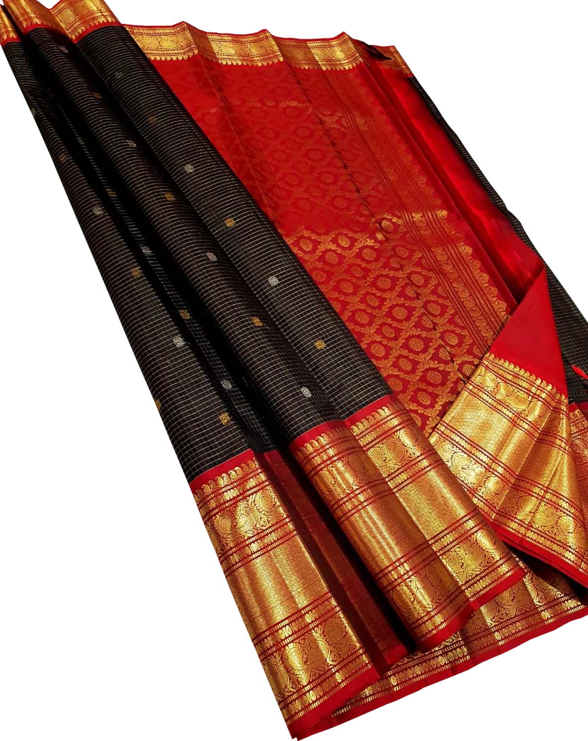 Black Kanjeevaram Pure Silk Saree Bridal
