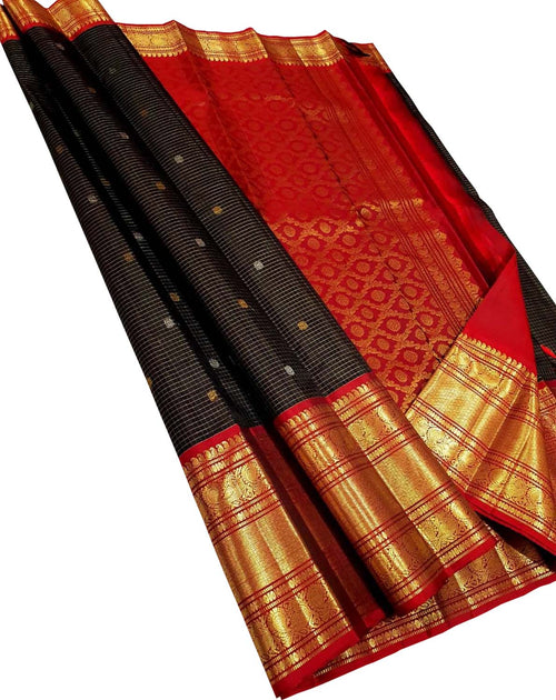 Black Kanjeevaram Pure Silk Saree Bridal