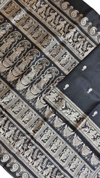 Black Swarnachari Silk Saree — Handloom Pure Silk, Festive & Wedding