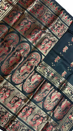 Black Handloom Swarnachari Pure Silk Saree
