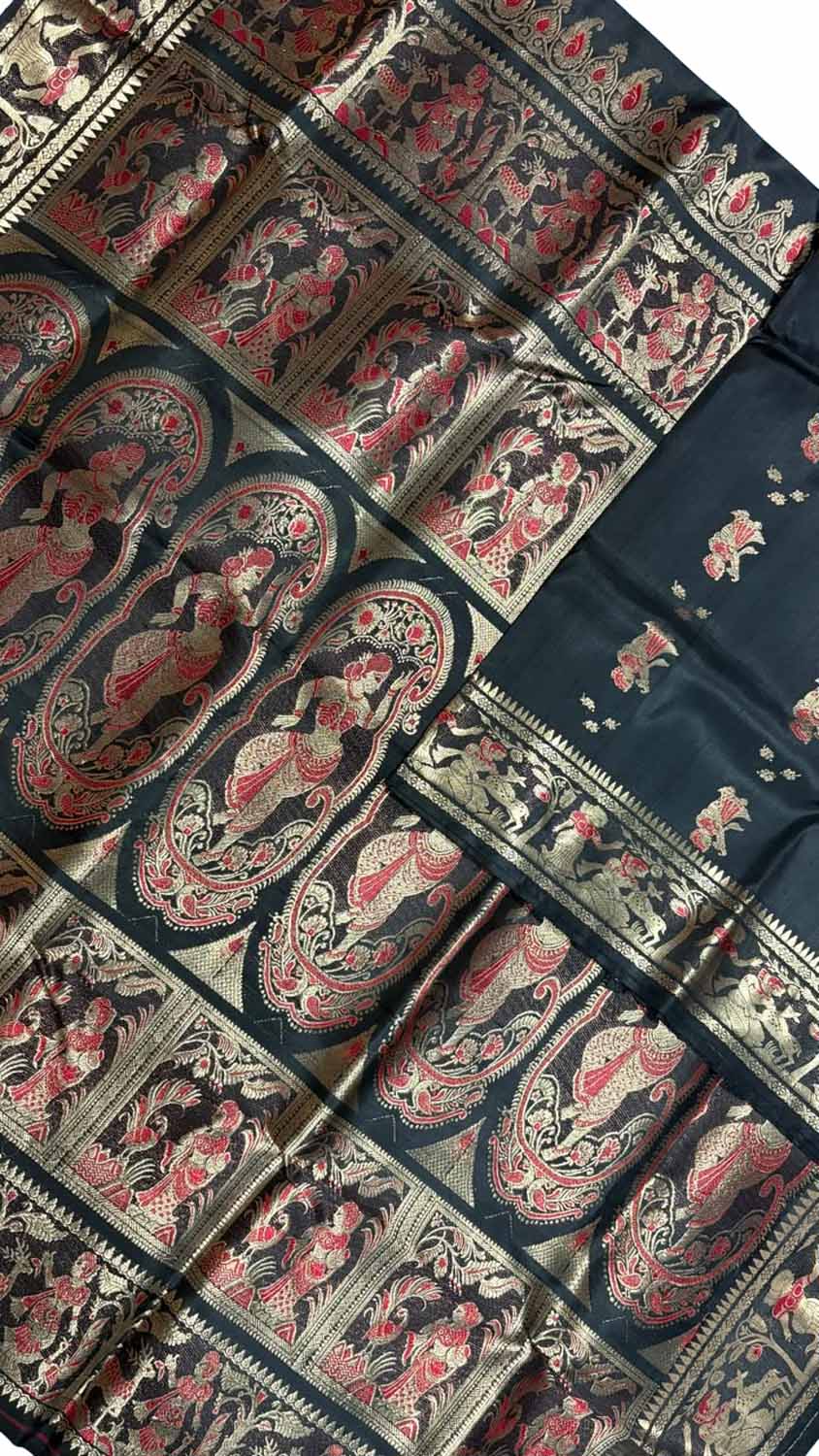 Black Handloom Swarnachari Pure Silk Saree