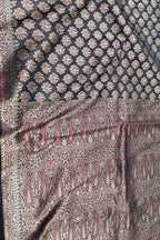 Black Mashru Silk Tanchui Weaved Banarasi Saree