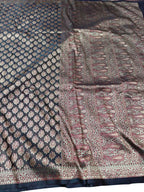 Black Mashru Silk Tanchui Weaved Banarasi Saree