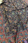 Black Kashmiri Pashmina Stole—Vintage Buta Needle Work, Festive & Ethnic Wear