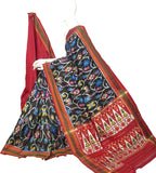 Black Pure Silk Pochampalli Ikat Handloom Saree