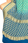 Blue Banarasi Bandhani Pure Georgette Saree Neemzari