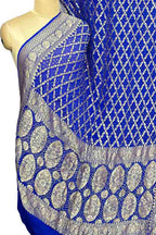 Blue Banarasi Bandhani Pure Georgette Saree Neemzari