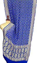 Blue Banarasi Bandhani Pure Georgette Saree Neemzari