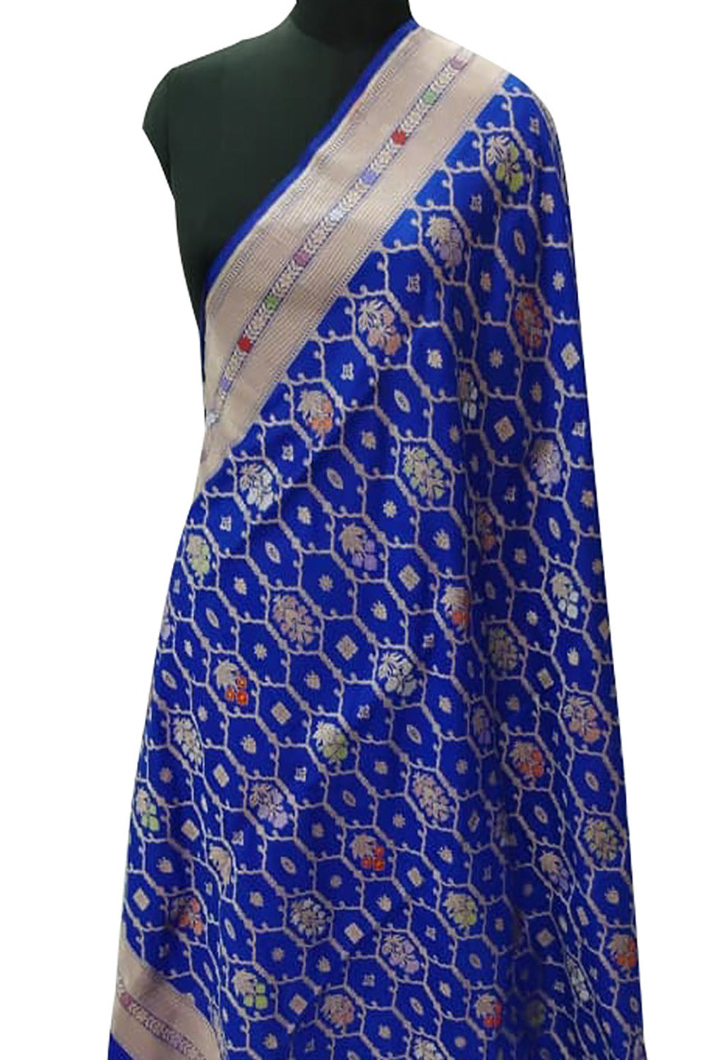 Blue Banarasi Handloom Katan Silk Dupatta
