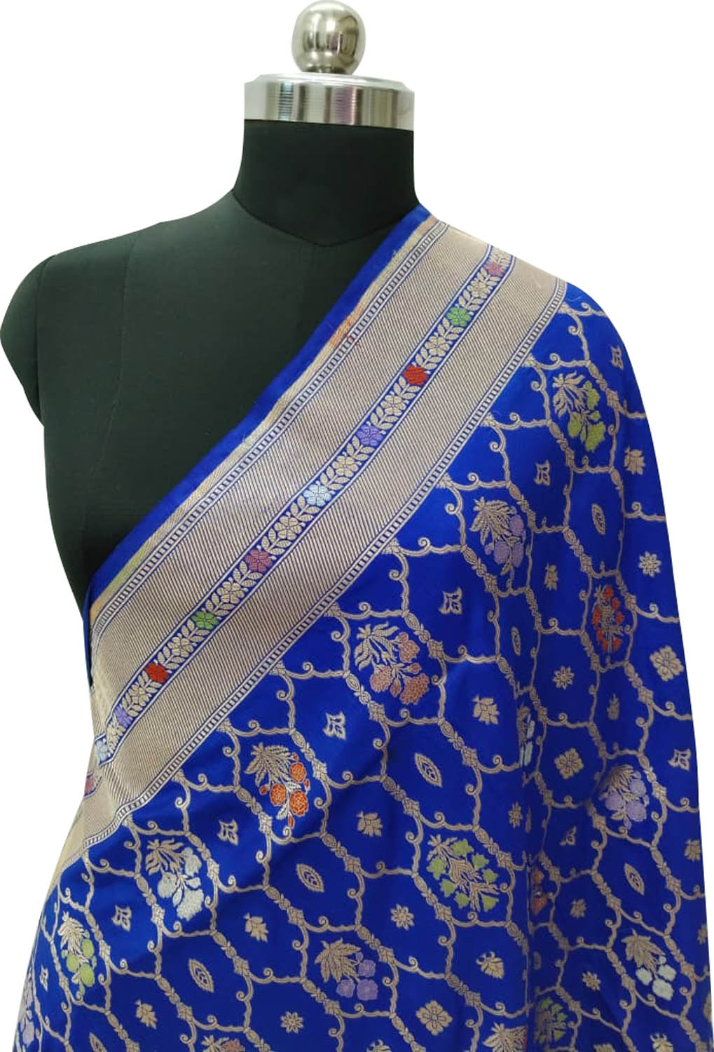 Blue Banarasi Handloom Katan Silk Dupatta