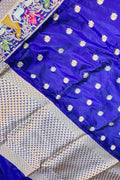 Blue Banarasi Handloom Katan Silk Saree Weave Festive