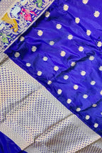 Blue Banarasi Handloom Katan Silk Saree Weave Festive