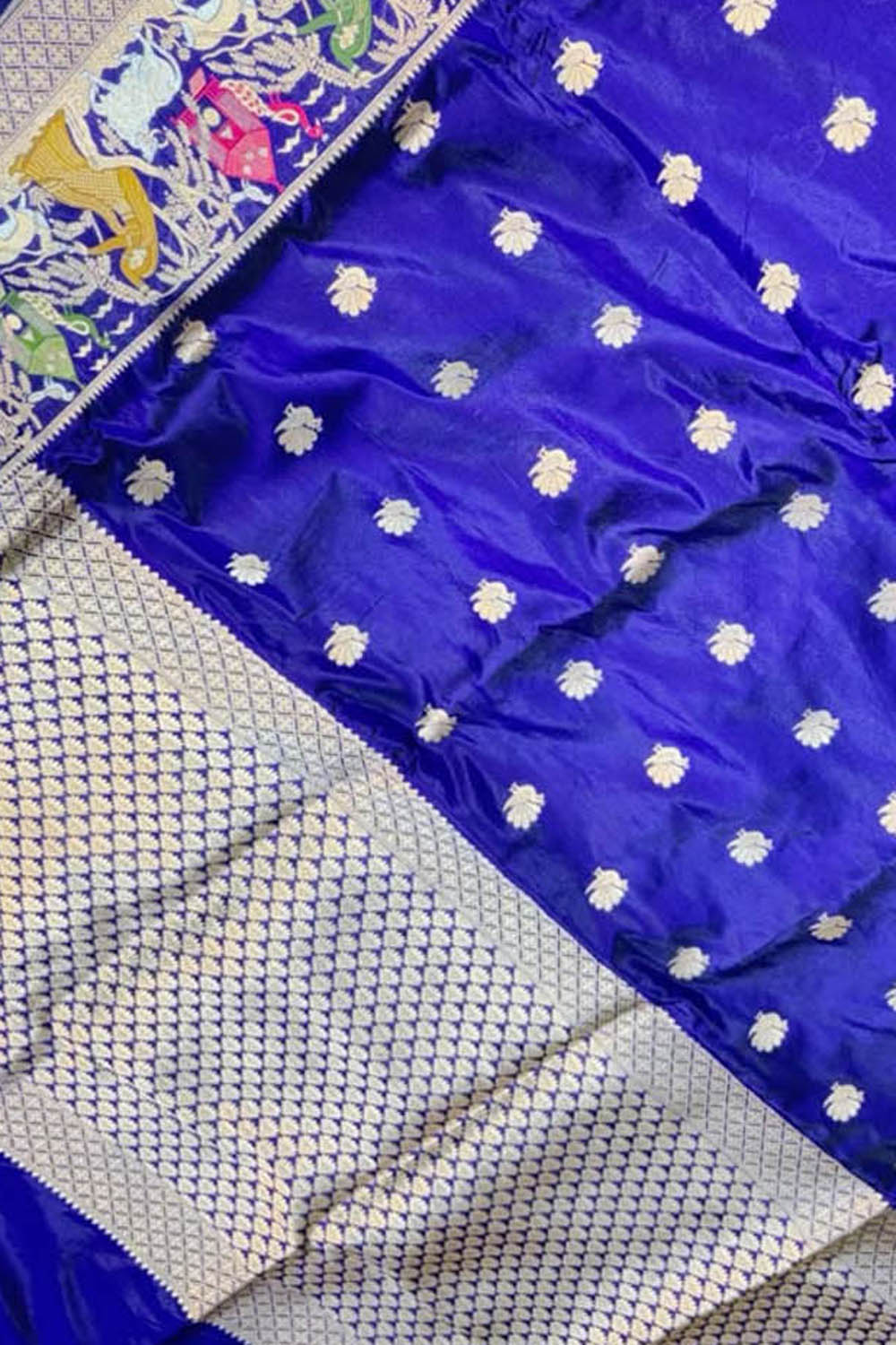 Blue Banarasi Handloom Pure Katan Silk Saree