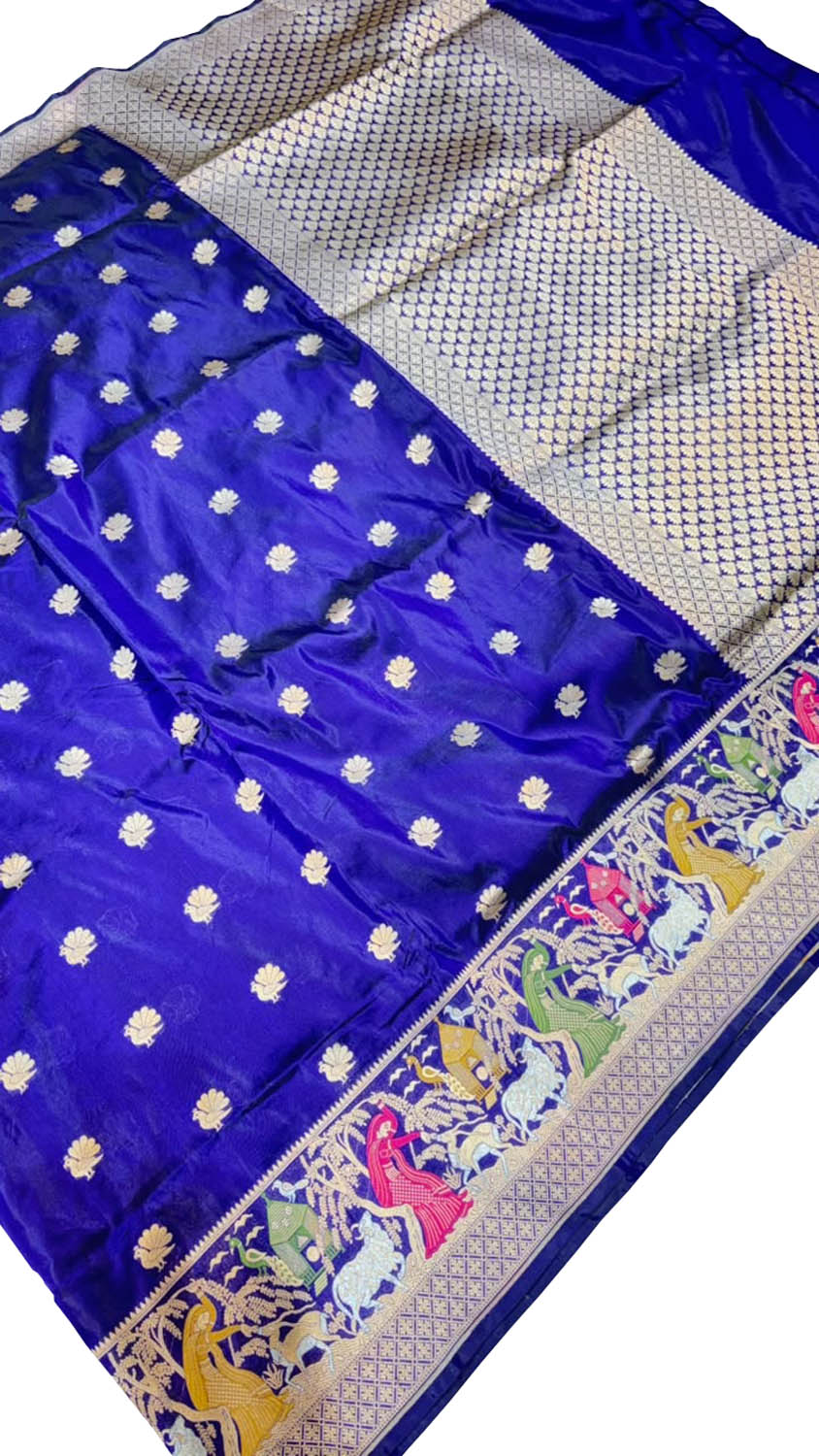 Blue Banarasi Handloom Pure Katan Silk Saree