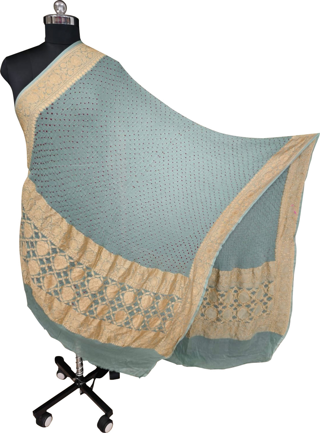 Blue Bandhani Georgette Dupatta