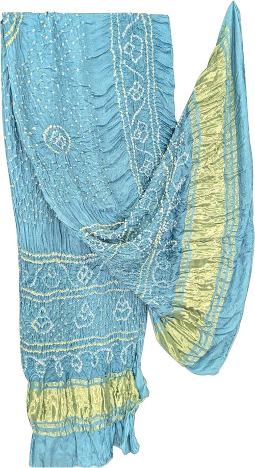 Blue Bandhani Modal Silk Dupatta
