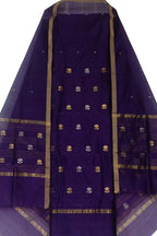 Blue Chanderi Handloom Cotton Silk Two Piece Unstitched Suit Set