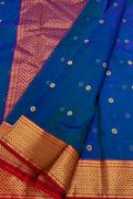 Blue Chanderi Handloom Pure Katan Silk Saree