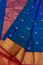 Blue Chanderi Handloom Pure Katan Silk Saree