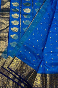 Blue Chanderi Handloom Pure Katan Silk Saree