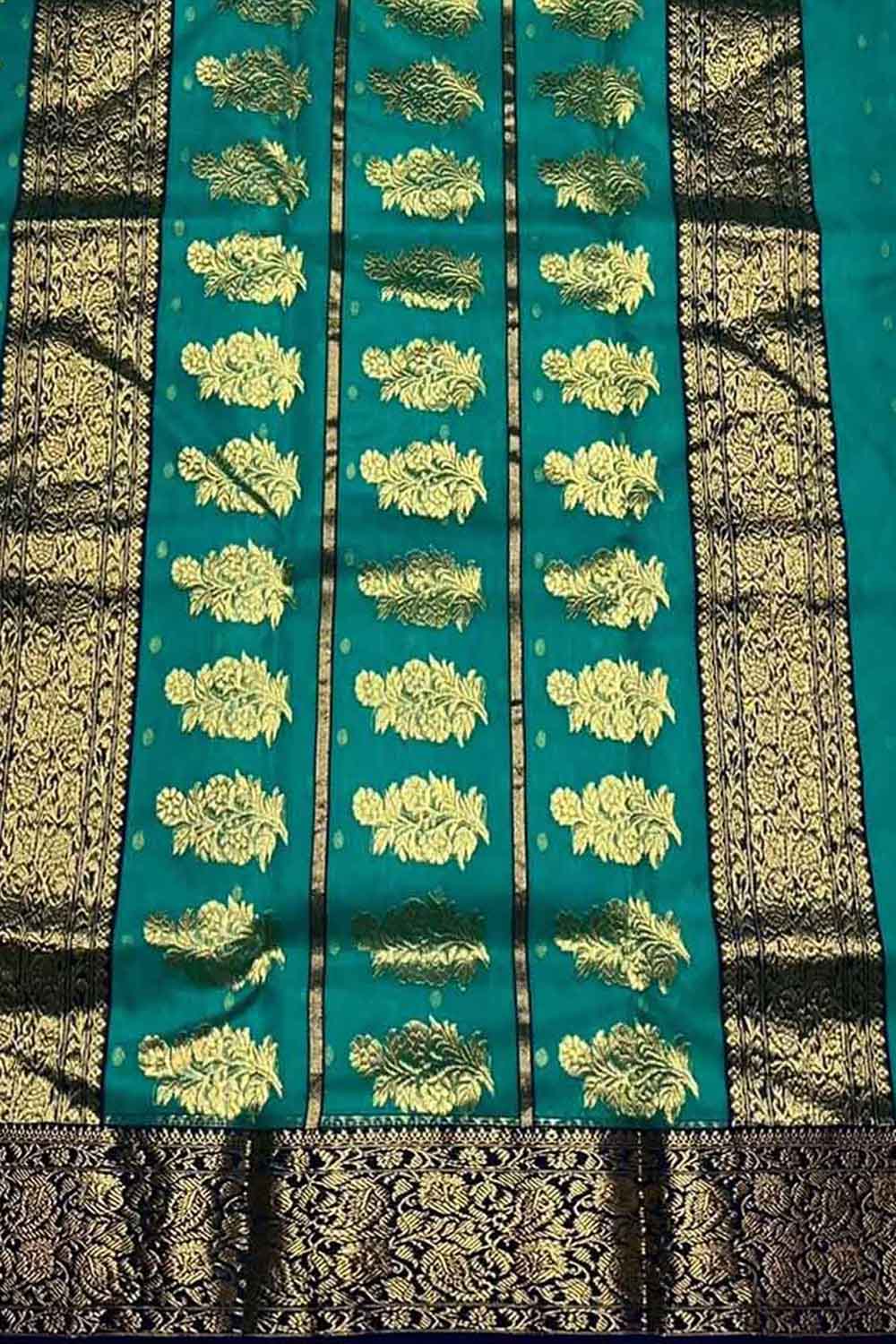 Blue Chanderi Handloom Pure Katan Silk Saree